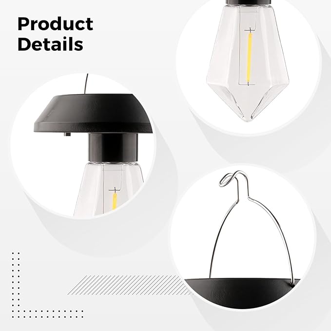 Solar Lanterns, 2-Pack, 4.3X3.5 Outdoor Hanging Lights, Balcony Deck for Garden