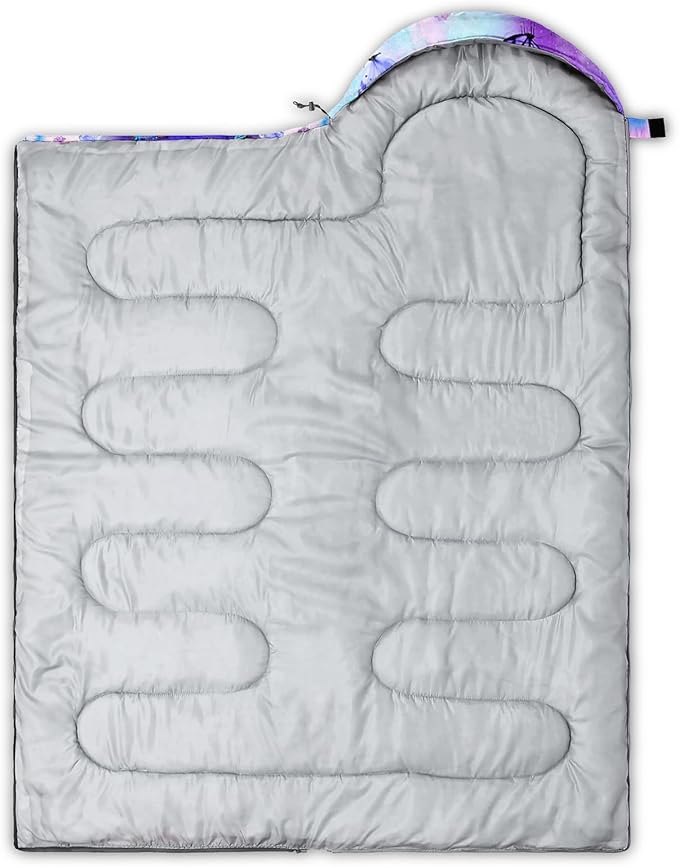 AILONEN Kids Floral Cat Camping Sleeping Bags,Lightweight & Waterproof,3 Season Warm & Cool Weather,Kawaii Kitten Sleeping Bags for Girls Adults,Travelling,Outdoors