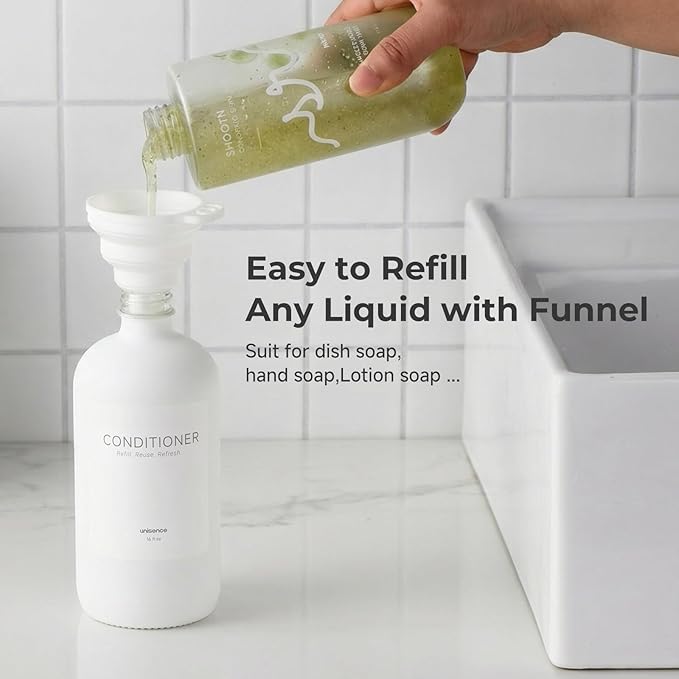 White Glass Soap Dispenser Set for Kitchen, Hand and Dish Soap Dispenser with Stainless Steel Pump & Resin Tray, Perfect for Kitchen,Hotel Rental-Modern Sink Decor for Kitchen & Bath