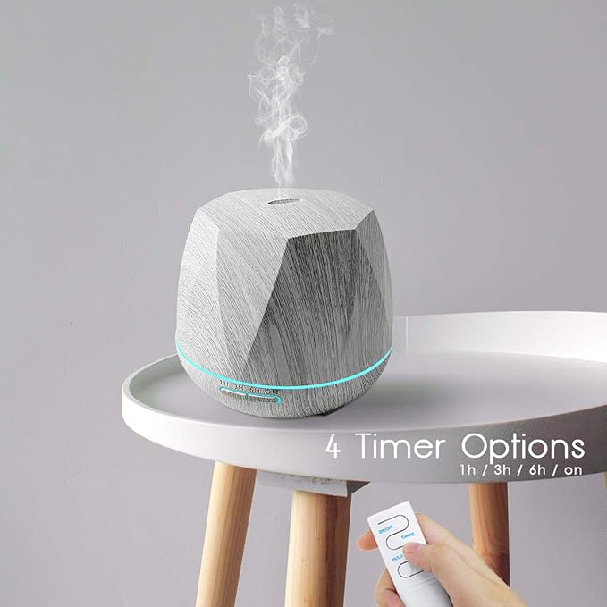 Aromatherapy Essential Oil Diffuser 550ml Ultrasonic Diffusers Cool Mist Air Humidifier with Remote Control 7 Colors LED Lights and Waterless Auto Shut-Off Timer for Home Bedroom Room Office
