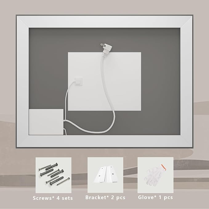 40 x 38 LED Bathroom Mirror for Vanity, Rectangle Lighted Vanity Mirrors with Lights, Dimmable, Anti-Fog, Shatter-Proof, ETL Listed (Front Lighted + Backlit)