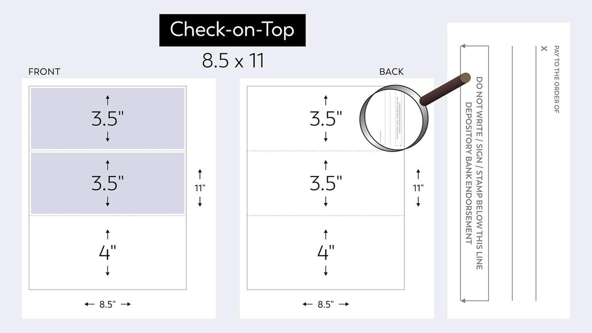 Compuchecks Check on Top Blank Check Paper - 100 Pack, Quick-Books & Laser Printer Compatible - Security Business Checks with Voucher - 8.5" x 11" Burgundy Diamond