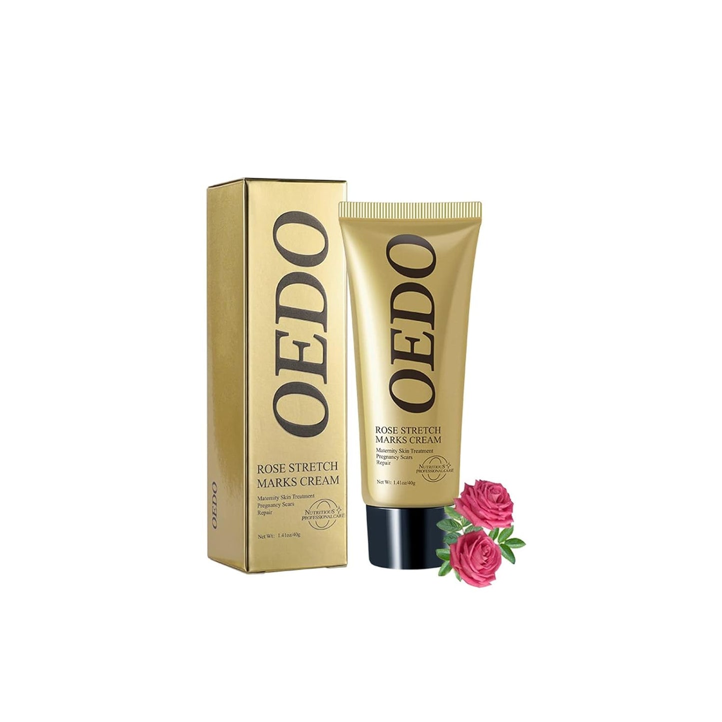 Rose Remove Stretch Marks Cream for Pregnancy Scar Removal Cream Natural Plant Essence Formula Prevention Remove Stretch Mark Old Scars Body Moisturizer 40g