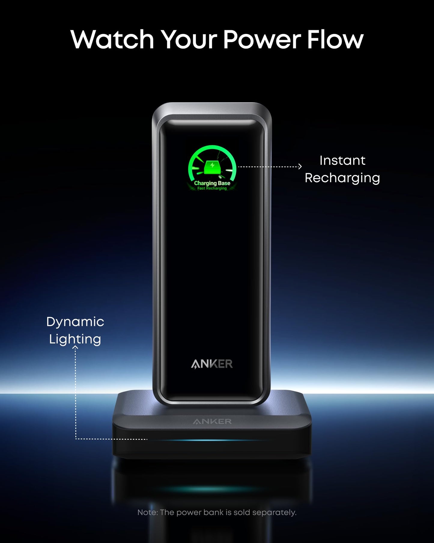 Anker Charging Base, 150W Max Charging for 4 Devices, Works with Prime Power Banks with Pogo Pin, for MacBook Pro/Air, Dell, iPhone 17/16 Series, Samsung, and More (Power Bank Not Included)