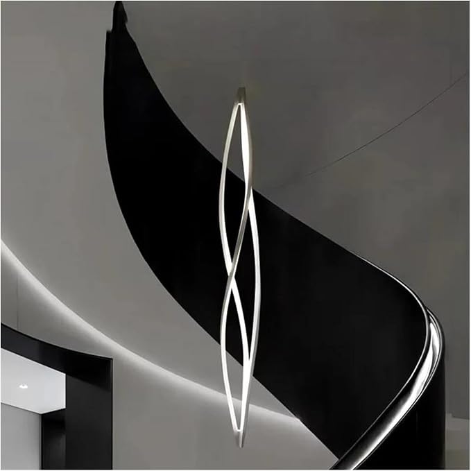 Pendant Lights, Modern Home Decor Led Lights Pendant Light Lamps Forstaircase Chandeliers for Living Room Hanging Indoor Lighting(APP with RC Dimmable,White 120cm)