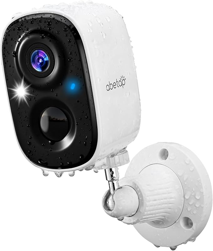 2K Wireless Security Cameras - Outdoor WiFi Security Cameras Color Night Vision, AI/PIR Detection, 2-Way Talk, Cloud/SD, Weatherproof, Battery Powered Outdoor Cameras (White1)