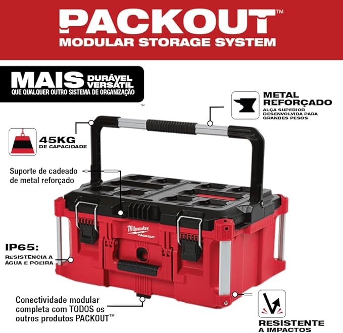 Milwaukee Electric Tool 48-22-8425 Pack out, Large Tool Box, Red