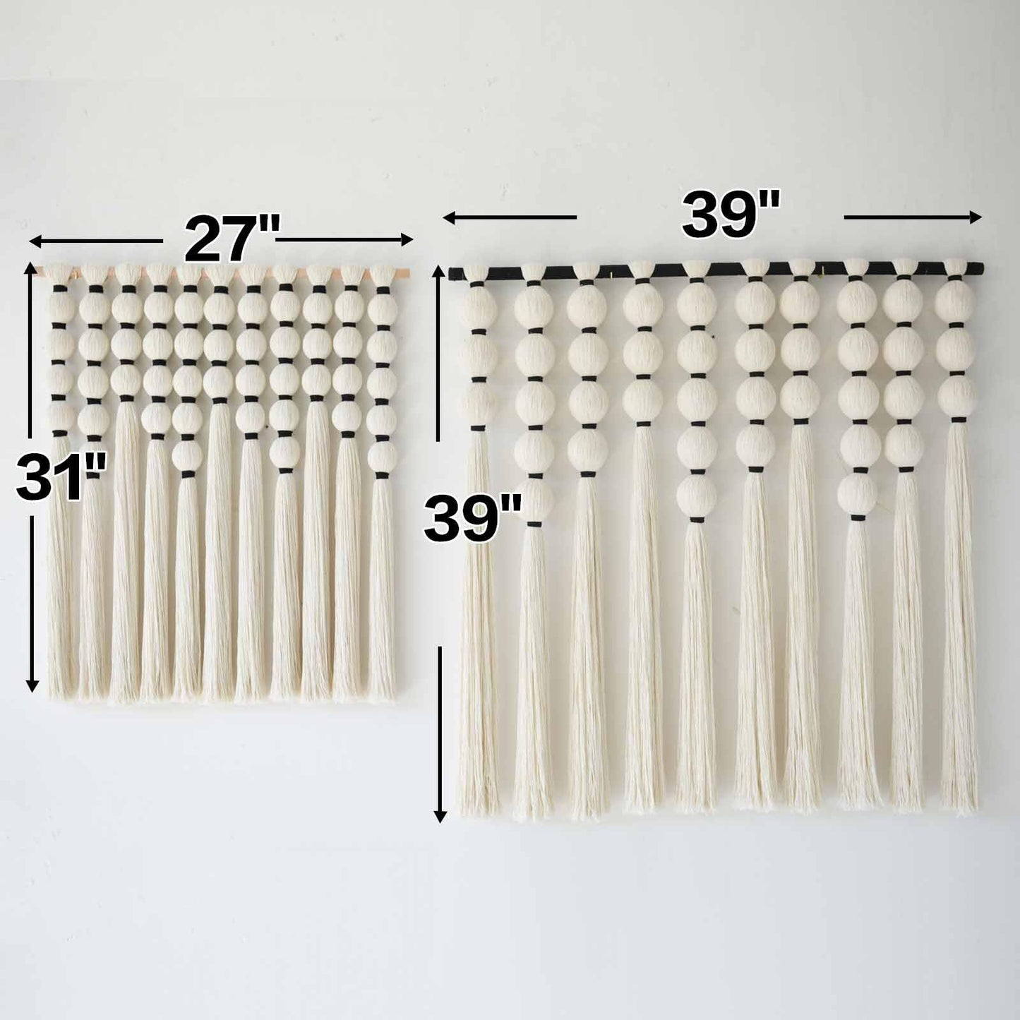 IOWER Macrame Wall Hanging 27" W x 31"" L Boho Wall Decor Sphericity Cotton Textile Wall Hanging Art Fiber Yarn Art Handmade Detachable Assembly"