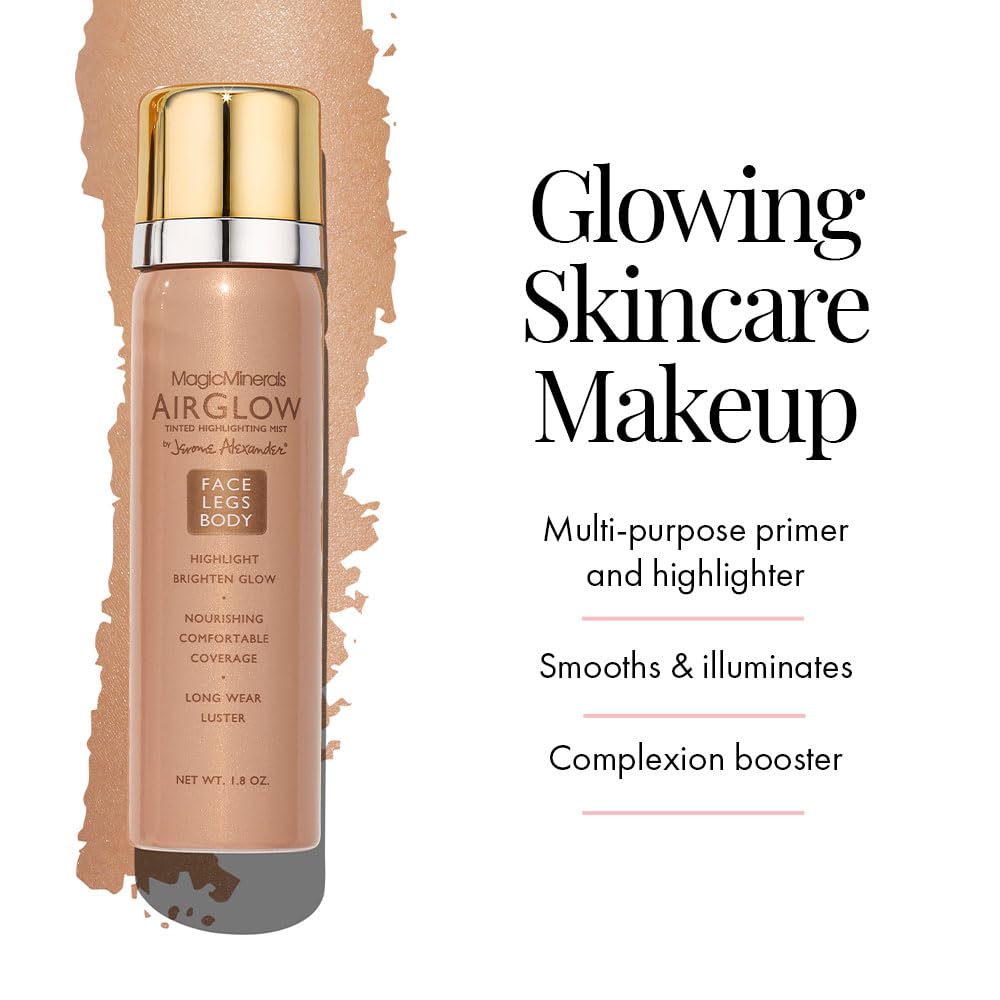 Jerome Alexander MagicMinerals AirGlow Tinted Highlighting Night Mist, Illuminating Airbrush Tinted Moisturizer Spray | Natural Pearl