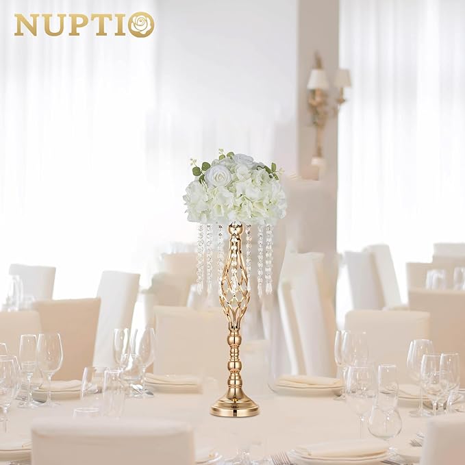 NUPTIO Flower Ball Arrangement Bouquet: 2 Pcs 11.8 inch Diameter White Rose Fake Flowers Balls for Wedding Centerpiece Decorations Artificial Flower Centerpieces for Tables