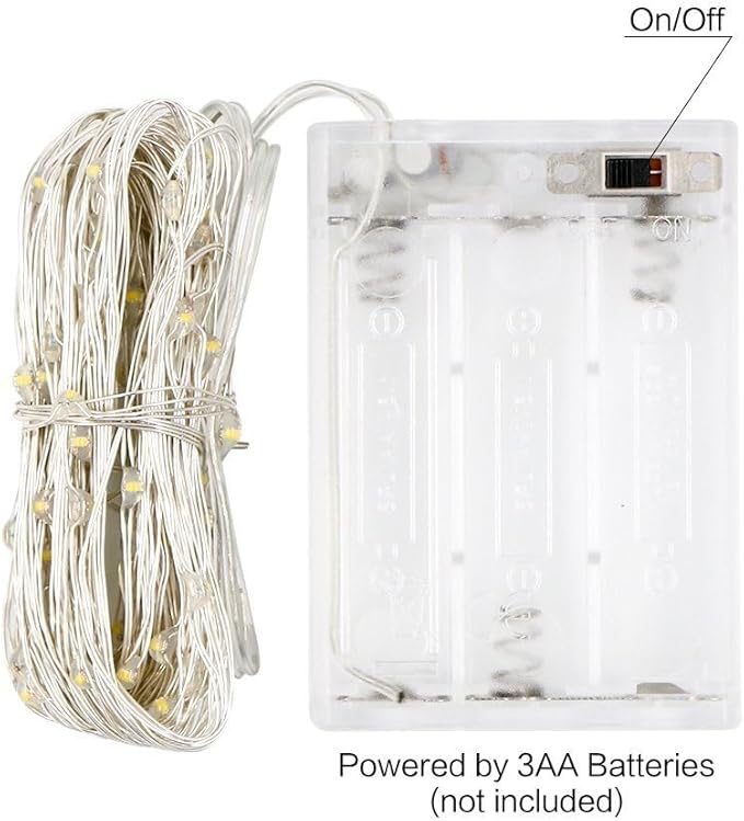 ANJAYLIA Fairy Lights, 4 Pack String Lights 10ft 30 LED Twinkle Lights for Wedding, Bedroom, Party, Christmas, White