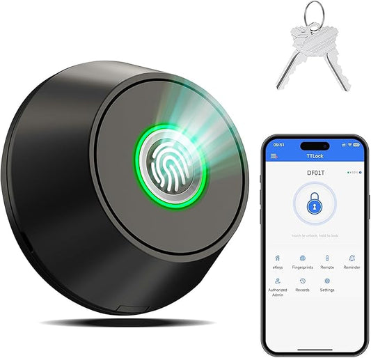 Fingerprint Keyless Entry Door Lock,Smart Deadbolt Locks with App Countrol,Biometric Door Lock with 2 Keys,10 Months Battery,Auto-Lock,One-Touch Lock,Easy Install,Deadbolt Alternative,IP66 Waterproof