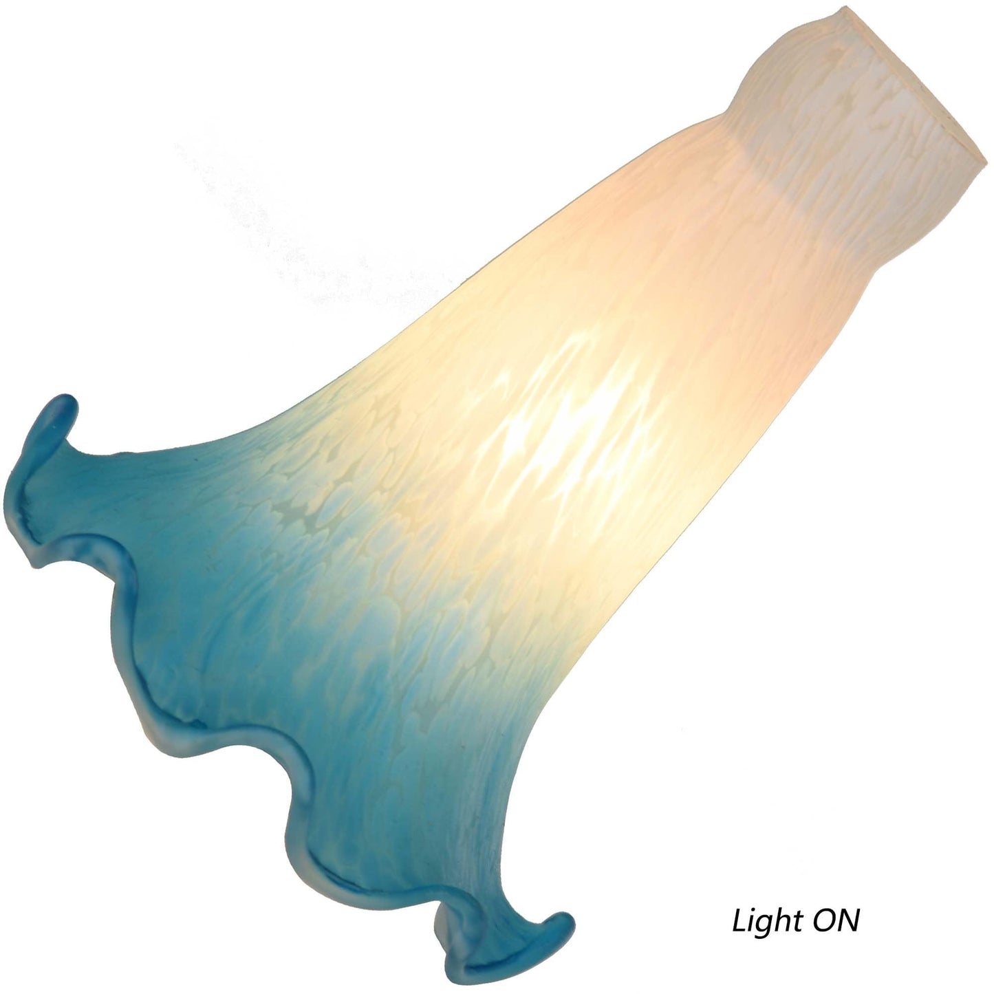 Bieye LS04S Lily Flower Blown Glass Lampshade (White Blue, Opening I.D. 0.87" x O.D. 1"")"