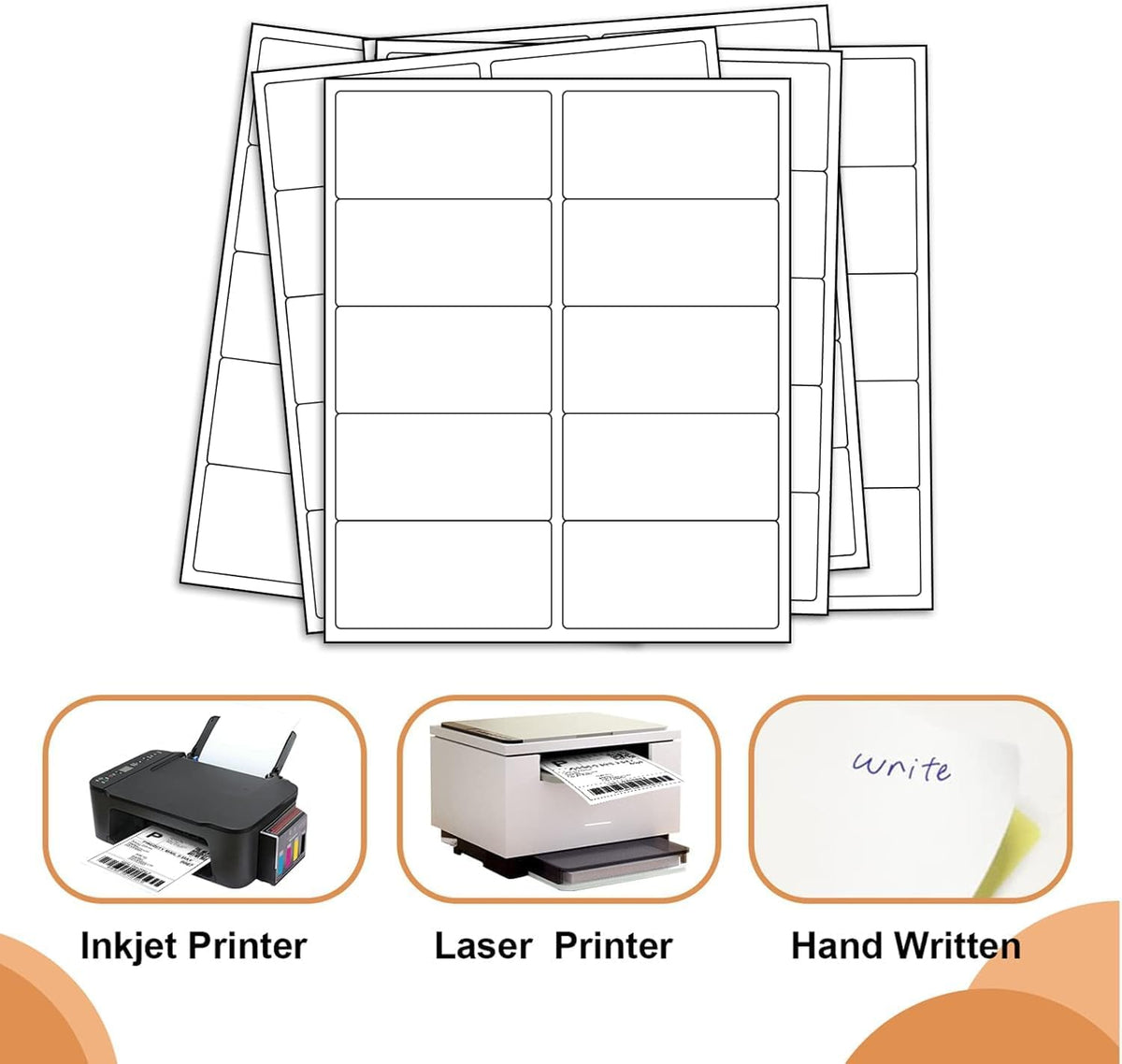 10up 30 Sheets Sticker Labels Compatible Laser/Ink Jet Shipping Labels, 2" X 4" Labels for Shipping/Mailing (300 Labels)