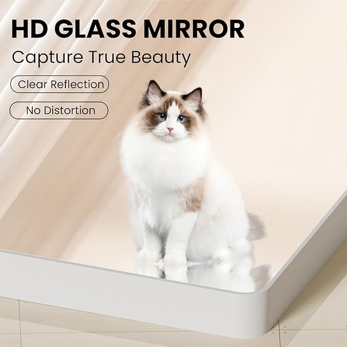 White Bathroom Mirror 24x32 Inch, White Metal Framed Bathroom Mirror for Wall, Rounded Rectangle Matte Bathroom Vanity Mirror, Tempered Glass, Anti-Rust, Horizontal/Vertical