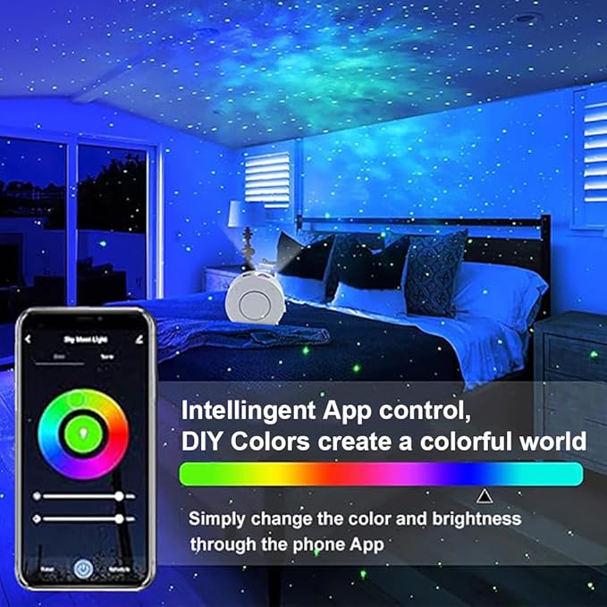 Rare Blue Laser Star Projector with Remote Control,Premium ABS Build & HD Lens, Ultra-Soft Realistic Nebula, Dimmable 16M Colors for Bedroom/Game Room/Party(Blue Stars)