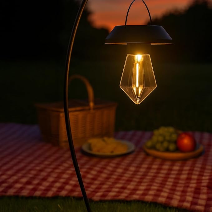 Solar Lanterns, 2-Pack, 4.3X3.5 Outdoor Hanging Lights, Balcony Deck for Garden
