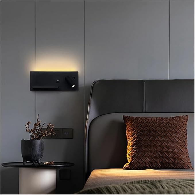 Wireless Charging Column Modern Minimalist Style LED Tone Wall Light Black White Luxury Home Decor Home Appliances Bedroom Nightstand, Led Chandeliers