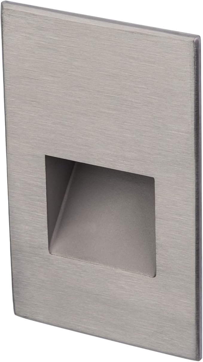 WAC Landscape Lighting, LEDme 120V LED Vertical Indoor and Outdoor Step and Wall Light Amber 1800K LED in Stainless Steel