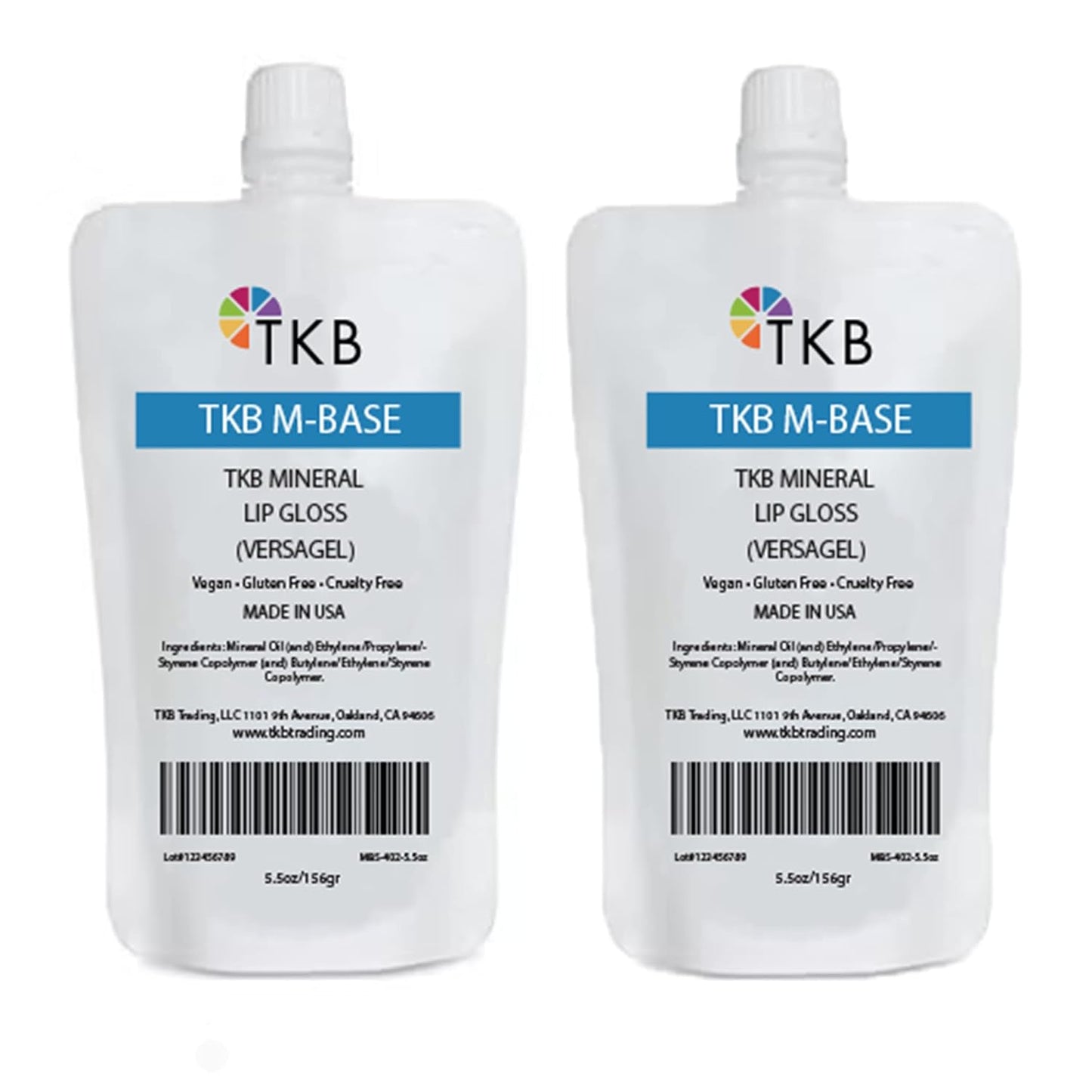 TKB Mineral Lip Gloss (M-Base) | Clear Versagel Base for DIY Lip Gloss, Made in USA (11 oz (2 of 5.5 oz bag))