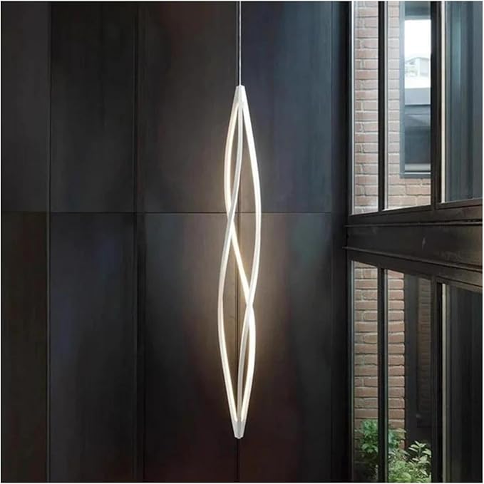 Modern Home Decor Led Lights Pendant Light Lamps Forstaircase Chandeliers for Living Room Hanging Indoor Lighting,Modern LED Chandelier(RC Remote dimming,White 120cm)