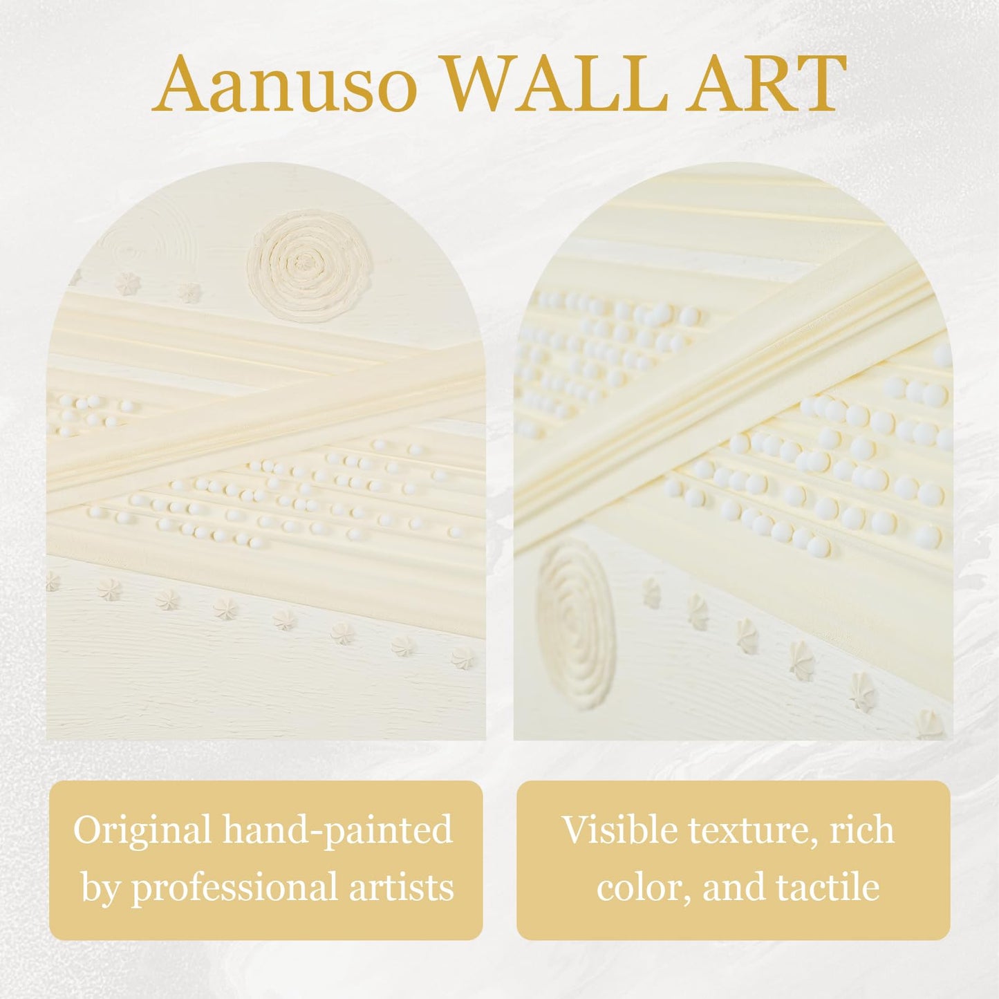 Abstract Wall Art for Living Room Canvas Painting Framed Boho Decor, Cuadros para Sala Elegantes y Modernos Dormitorios, Bedroom Office Handmade Large Size 29"x58"" with Tools Kit (Light Yellow)"