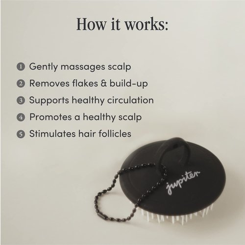 Jupiter Shampoo, Conditioner & Exfoliator Brush for Wet or Dry Hair - Relieves Itchy, Flaky Hair & Scalp - Color Safe, Sulfate-Free, Vegan
