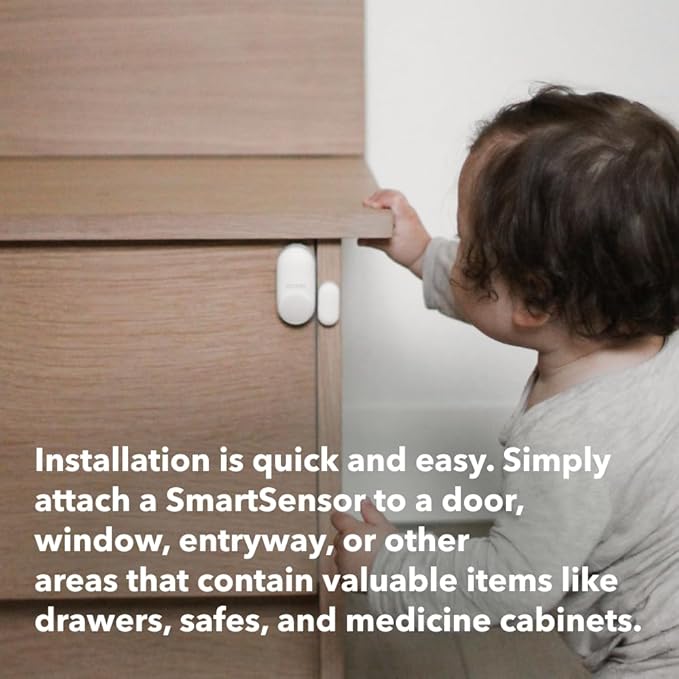 ecobee Smart Sensor for Doors & Windows 2 Pack - Wifi Contact Sensor for Home Security, Energy Savings - Compatible with Smart Thermostats - Temperature sensor, white