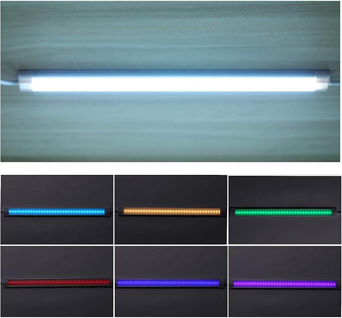 LABOREDUCER RGB Under Cabinet Lights,6 Pack Plug in or Hardwired Linkable RGB LED Closet Light with Remote and APP Control,24V Under Cabinet Lighting for Kitchen Closet Counter 18W(RGB+Cool White