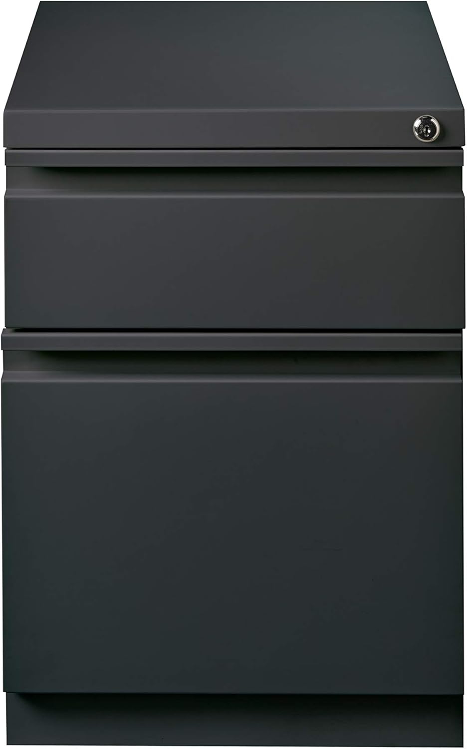 20 Inch Deep Metal 2 Drawer Box-File with Full Pull, for Home and Office, Holds Letter Width Hanging Folders Mobile Pedestal, Charcoal