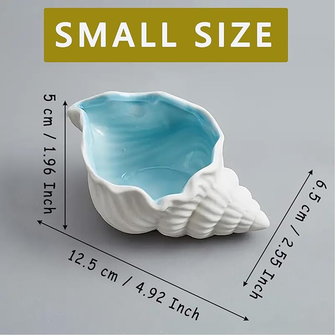Conch Jewelry Dish Ceramic Jewelry Tray, Small Shell Jewelry Holder Dish Ring Plate, Beach Shell Ring Dish, Coastal Ocean Nightstand Decor Jewelry Plate Tray, Key Bowl Seashell Trinket Dish