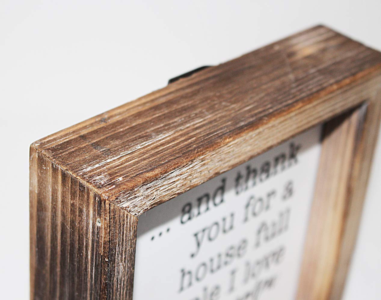 MACVAD Rustic Torched Wood Small Box Sign for Home Decor,Freestanding Thank You Sign for Kitchen,Square Wood Block Sign Table Decor,6" x 6"" x 1.57"""
