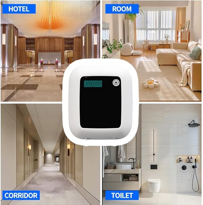 Aroma Diffuser,130ml capacity which can be used for 1-2 months, preventing the oxidation and deterioration. Suitable for large rooms, hotels, spas, and offices, covering an area of 1500 Sq.Ft