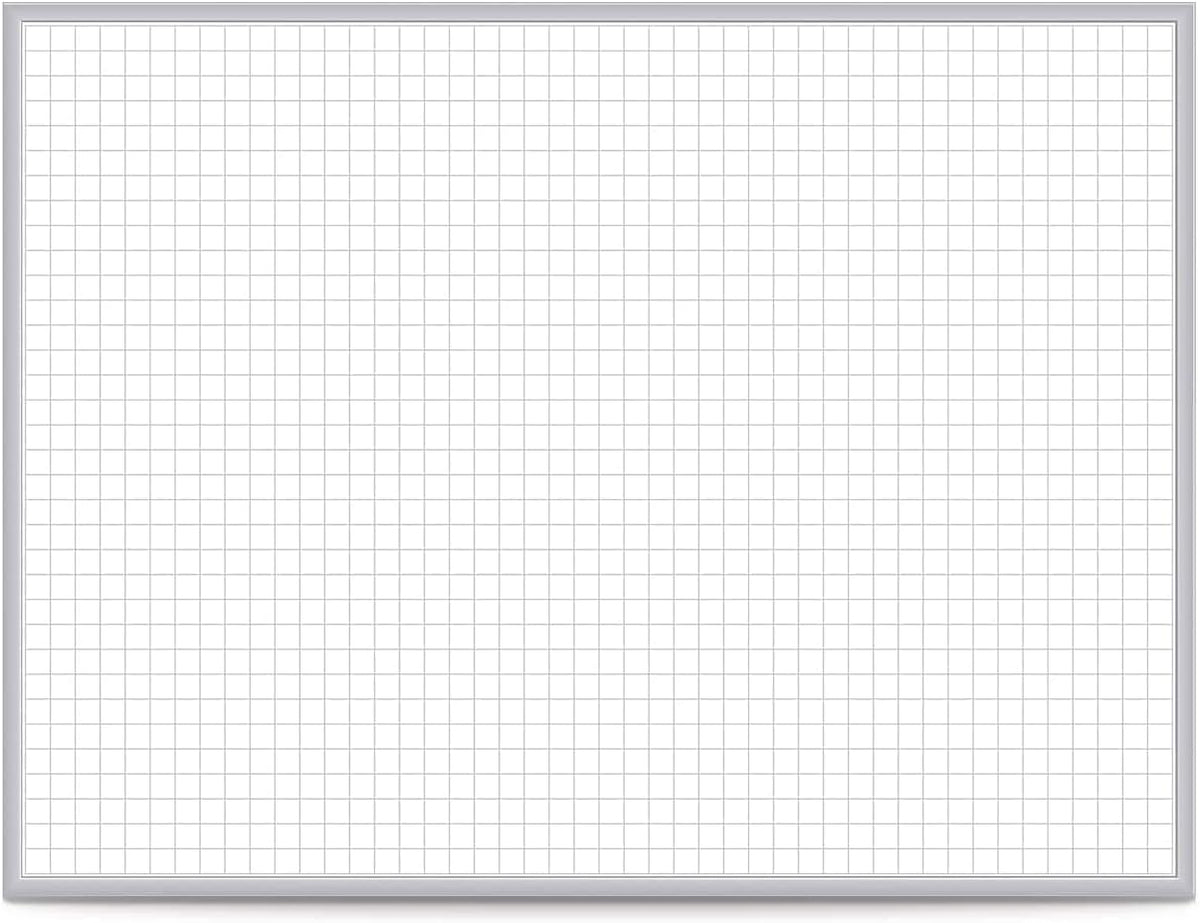 Ghent Grid 4'x6' Magnetic Whiteboard, Aluminum Frame, 1" Grid Squares (GRPM321G-46)