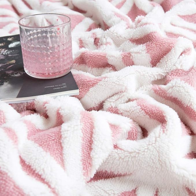 LOMAO Sherpa Fleece Blanket Fuzzy Soft Throw Blanket Dual Sided Blanket for Couch Sofa Bed (Pink, 60''x 80'')
