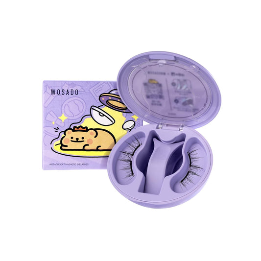 Soft Magnetic Eyelashes Kit with Applicator, No.14 Frost Black BearisBug, Reusable Glue-free Wispy Magnetic Lashes, Cruelty-free False Lashes, Waterproof, Lightweight, Suit for Heavy Makeup