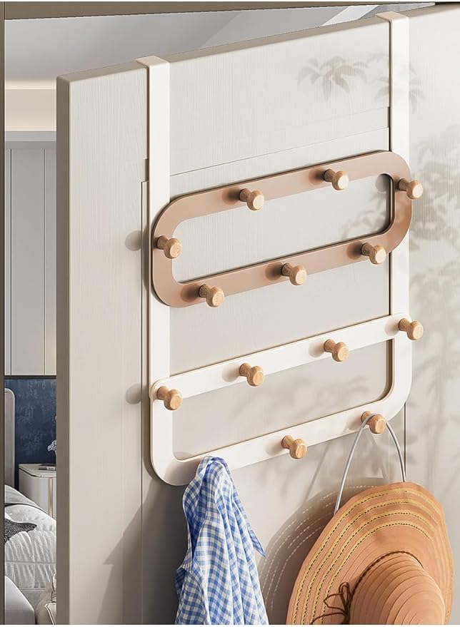 Over Door Hooks,with 14 Door Hooks-Suitable for Bedroom Living Room Bathroom,can Hang Clothes, Towels,Keys,Hats and Bags