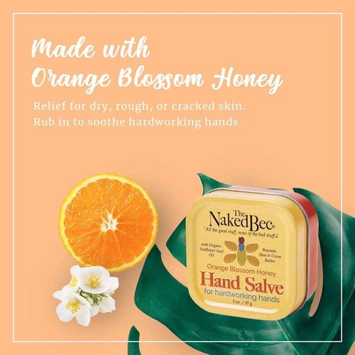 The Naked Bee Orange Blossom Honey Hand Salve 2oz + Grapefruit Blossom Honey Hand and Body Lotion 6.7oz + Organic Orange Blossom Honey Lip Balms