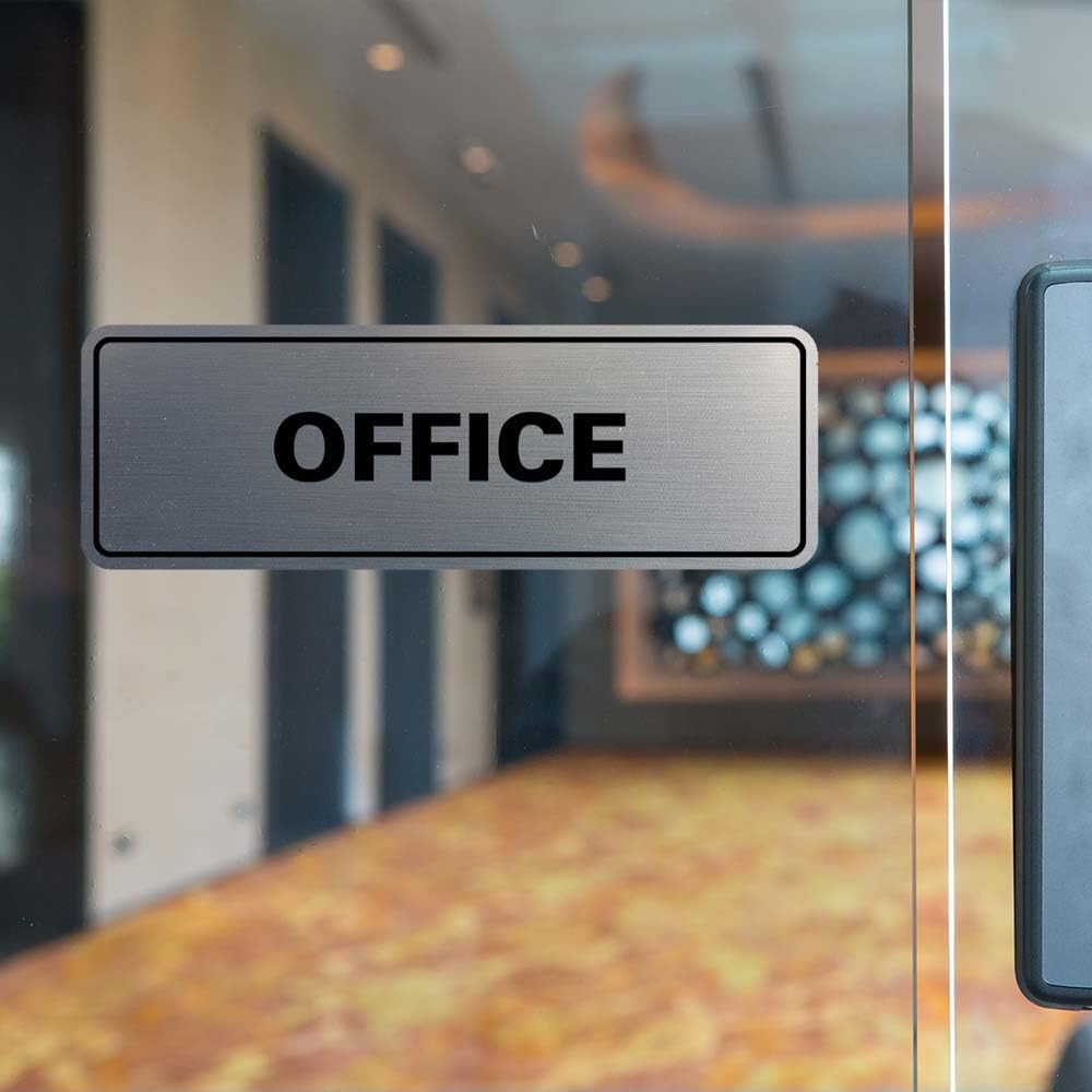 Signs ByLITA Standard Office Sign - Professional Business Signage - Easy to Install (Navy Blue/White) - Small 1 Pack