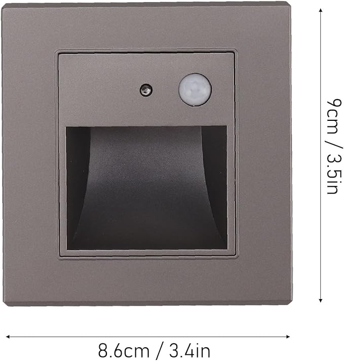 LED Step Lights Motion Sensor LED Stair Light, Dusk to Dawn Sensor, 120 Degree Lighting Angle, Long Service Life, with Warm Light, Flush Mounted