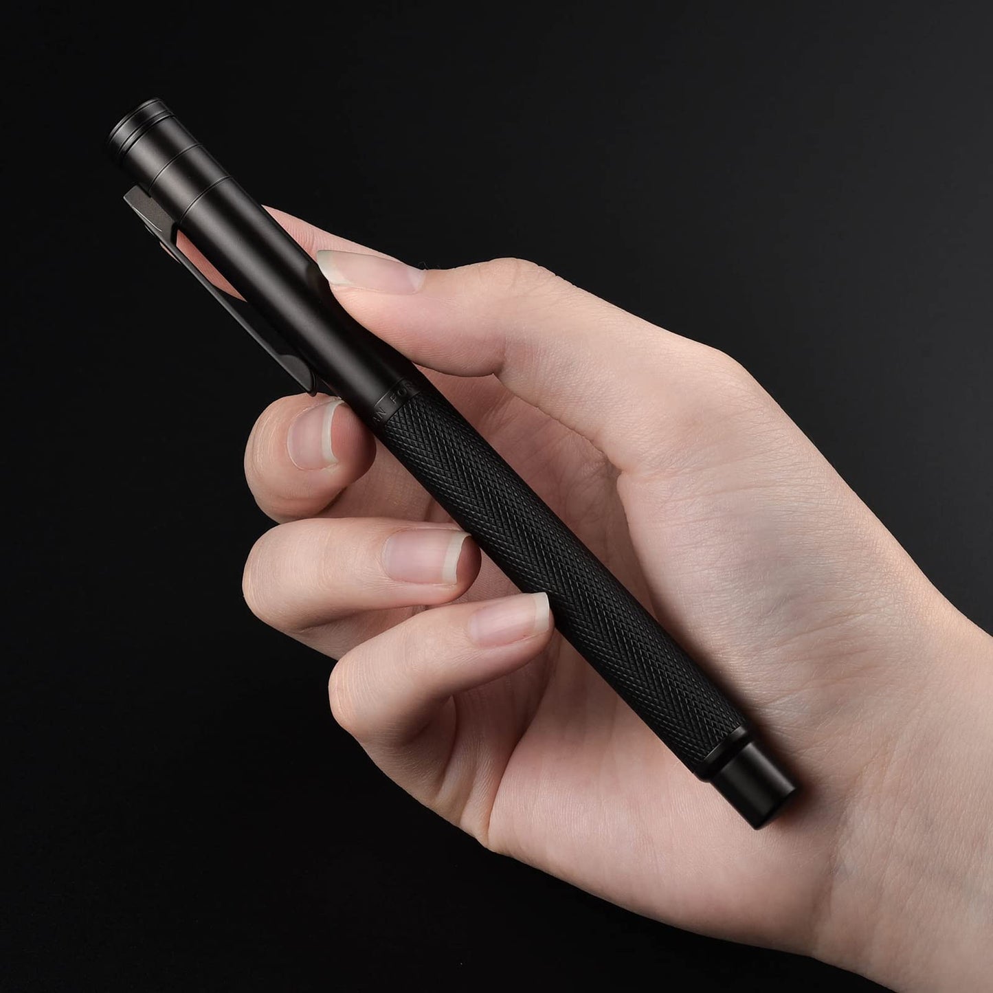 Matte Black Forest Fountain Pen Extra Fine Nib Classic Design with Converter and Metal Pen Box Set by Asvine