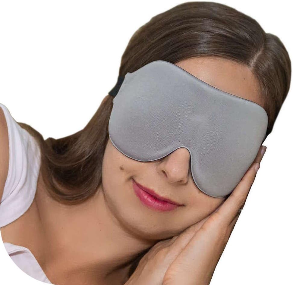 ComfyMedÂ® Sleep Mask CM-EM17 - Best Night and Travel 3D Eye Mask for Men and Women (Grey)