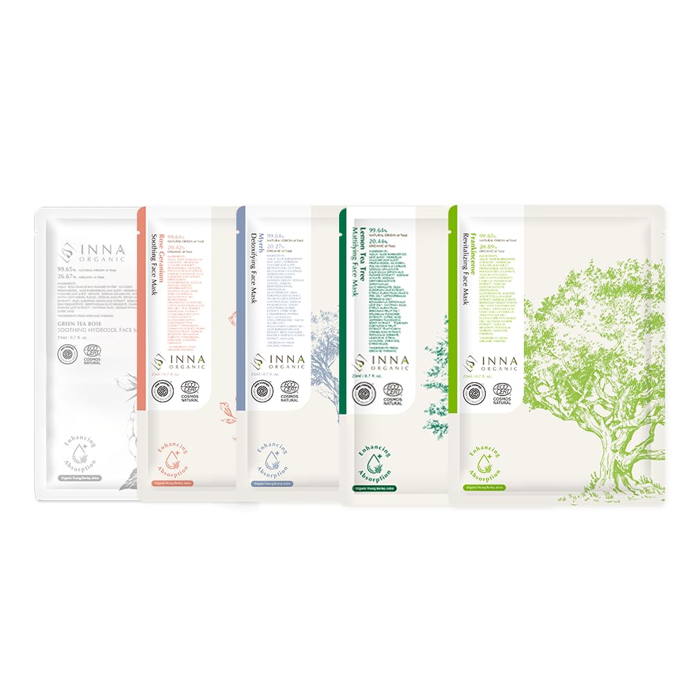 INNA FIRST PICK SET, Anti-aging, Deep Hydration, Soothing, Luxury Clean Beauty, Home SPA, EWG and COSMOS Certified, Pack of 5â¦