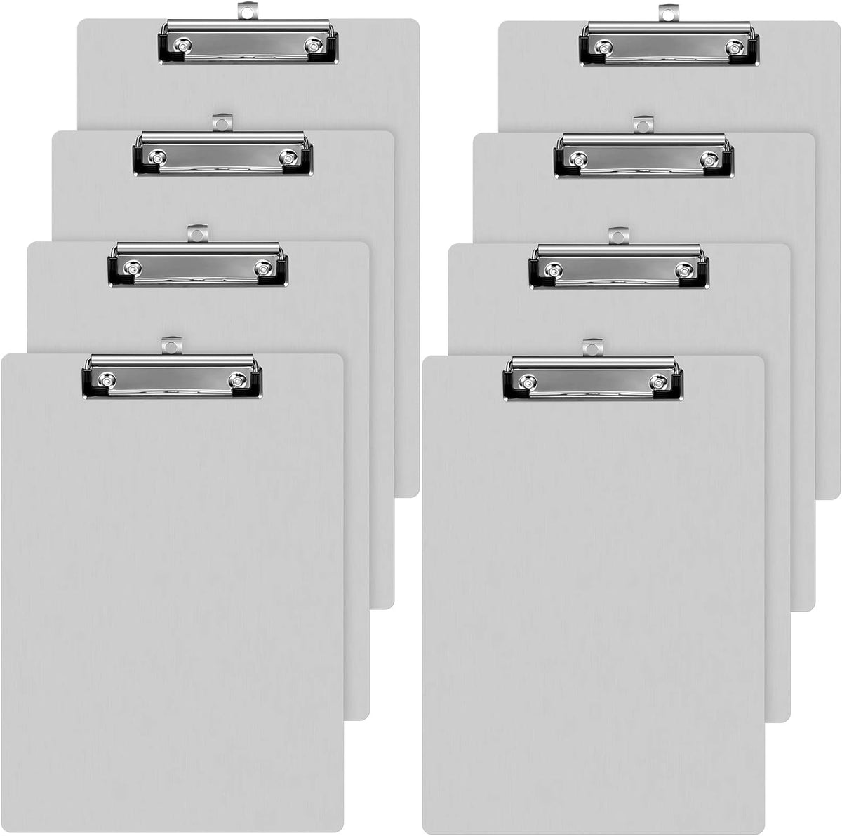 Epakh 8 Pieces Clipboard Bulks Metal Clipboard Aluminum Office Low Profile Clip Standard A4 Letter Size Metal Clip Board, Size 12.5 x 9 Inch