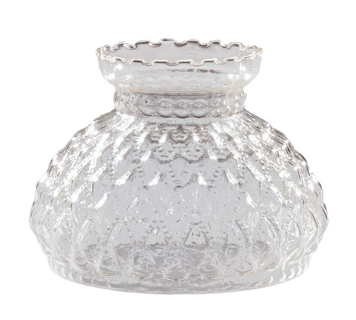 B&P Lamp® 7" Crystal Clear Diamond Quilted Patter Student Shade with Crimped Top"