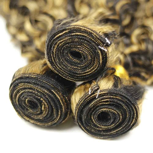 Habiliana Bundles Human Hair 18 20 22 Inch Jerry Curly P1B/27 Human Hair Bundles 12A Unprocessed Brazilian Virgin Quick Weave Hair Extensions for Black Women