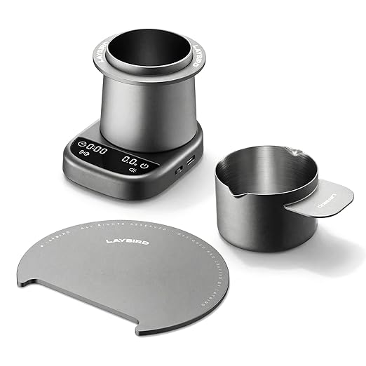 LAYBIRD MagAttach Modular Magnetic Coffee Scale with Timer, Espresso Scale for Pour Over Coffee, Flow Rate and Brew Ratio Display, Rechargeable Precision Scale
