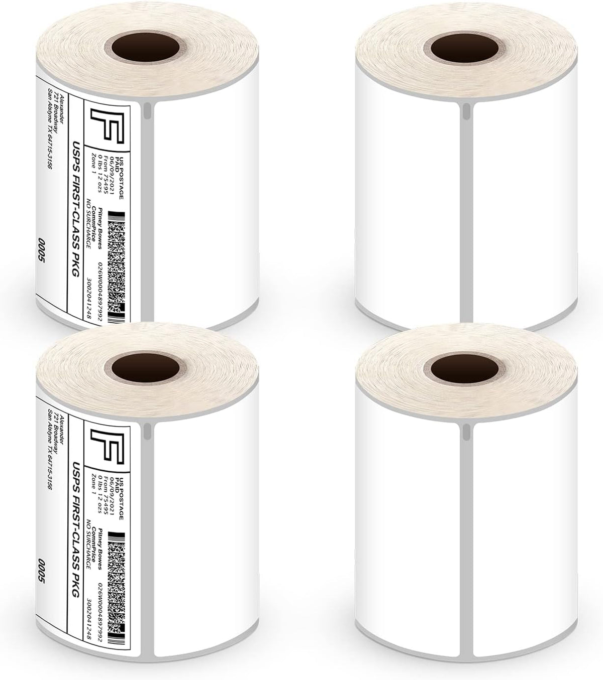 4" x 6" Thermal Shipping Labels, 880 Labels (4 Rolls), Compatible with Dymo LabelWriter 4XL, Water & Grease Resistant, BPA Free