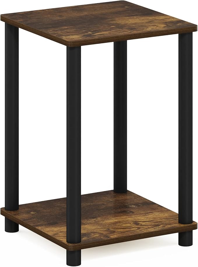 Furinno Turn-N-Tube Haydn End Table, Amber Pine/Black