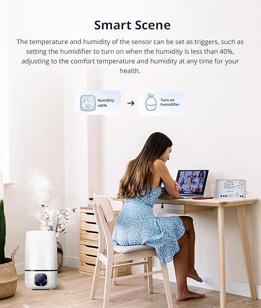 Tuya WiFi Intelligent Temperature and Humidity Sensor | 85-250V Dry Contact Relay | Real-Time Monitoring Intelligent Module | Compatible with Alexa Google